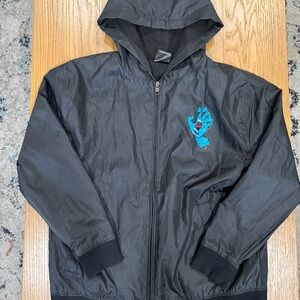 Santa Cruz Screaming Hand Windbreaker Jacket – Black – Size kids XL